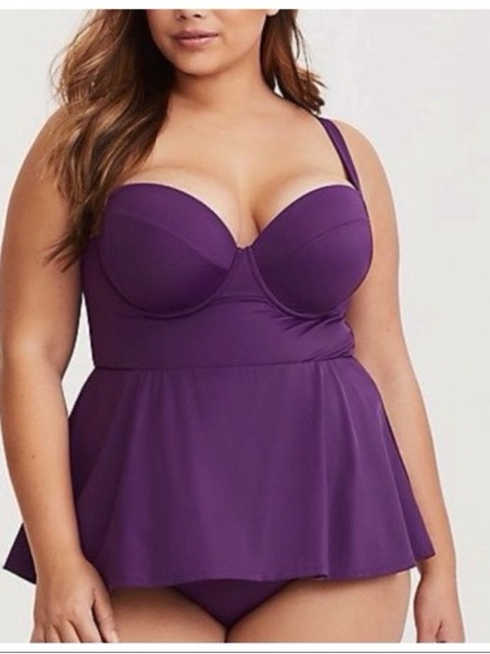 Torrid 4 Purple Peplum Swim one piece